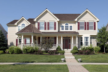 Home with red shutters