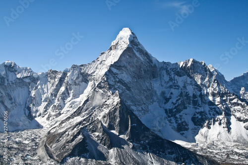Naklejka samoprzylepna Ama dablam góra, lodowiec khumbu, Nepal