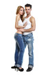 © totti - passionate couple on white background