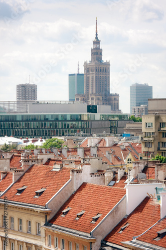 Board z aluminiowym obramowaniem Warszawa i pałac kultury i nauki