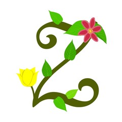 Wall Mural - Plant font type, letter Z