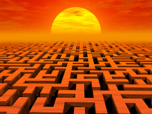 Labyrinth At Sunset