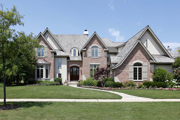 Wall Mural - Brick home with cedar roof