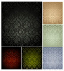 seamless wallpaper pattern, set of six colors