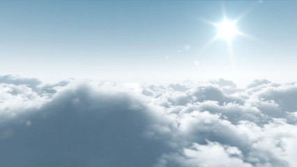 Wall Mural - flight over clouds, loop-able cg animation