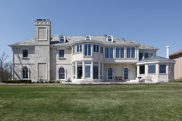 Rear view of luxury home