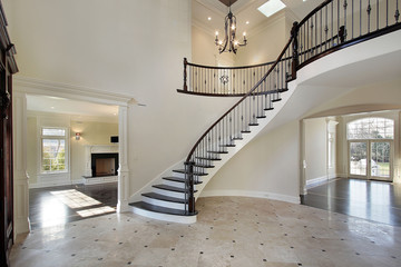 Wall Mural - Foyer with circular staircase