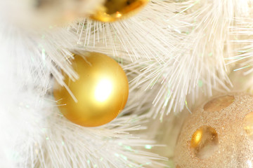 Wall Mural - golden christmas balls