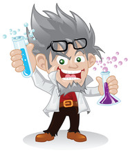 Mad Scientist Cartoon Character