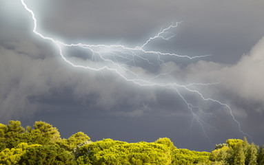 Wall Mural - Thunderstorms approaching Corsica