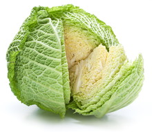 Photo Of Fresh Cabbage On A White Background