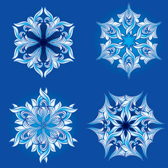 Poster - Set of snowflakes