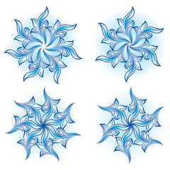 Poster - Set of snowflakes