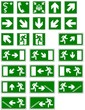 Sortiment von Fluchtwegsymbolen / Piktogrammen