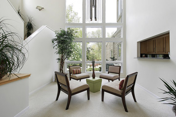 Wall Mural - Living room with floor to ceiling windows