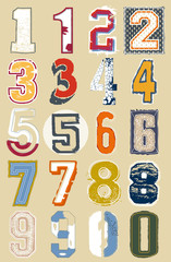 vector numbers in different styles