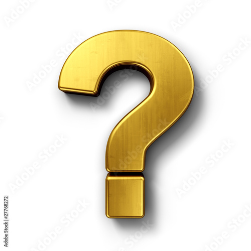 Question mark sign in gold