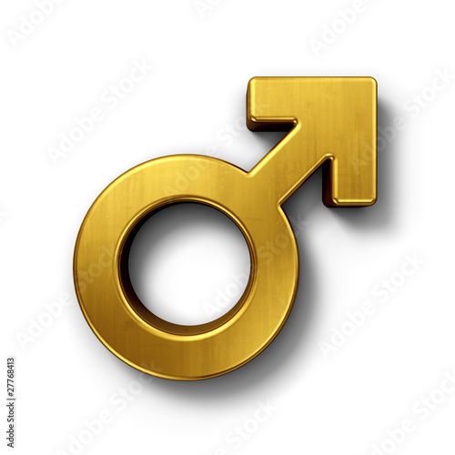 male mars sign in gold