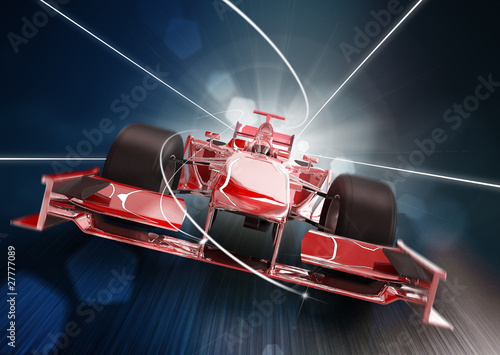 Obraz w ramie 3d render, formula one car concept