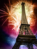 Fototapeta Fototapety z wieżą Eiffla - eiffel with fireworks