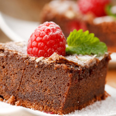 chocolate cake with raspberry