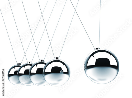 Close up of Newton's cradle