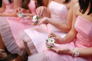 Wall Mural - Bridesmaids With Bouquets