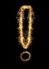 Wall Mural - Exclamation mark made of sparkler