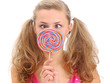 pretty teenage girl with a lollipop