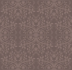 seamless cocoa floral wallpaper