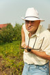 © DariaTrofimova - farmer  with a pitchfork