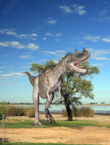 Obraz w ramie ceratosaurus waiting