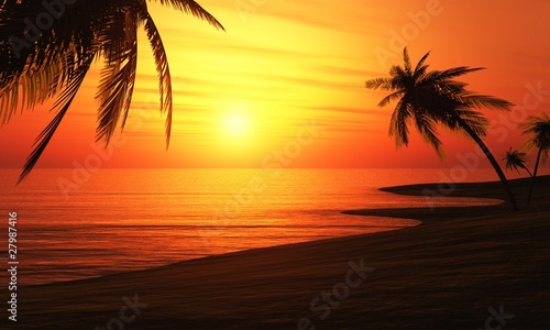 Foto-Schiebevorhang einzelne Stoffpaneele - Ibiza Sunset Chillout Beach 01 (von styleuneed)