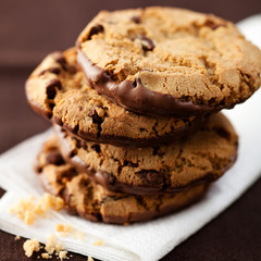 Wall Mural - pile of delicious chocolate chip cookies
