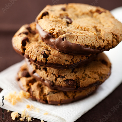 Fotografie, Obraz Pile of delicious chocolate chip cookies