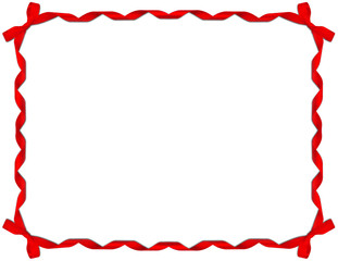 Aufkleber - Red Ribbon Frame with Bow on white background
