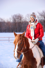 Canvas Print - Woman with horse