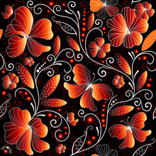 Seamless Floral Dark Pattern