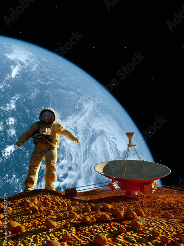 Board z aluminiowym obramowaniem Astronauta