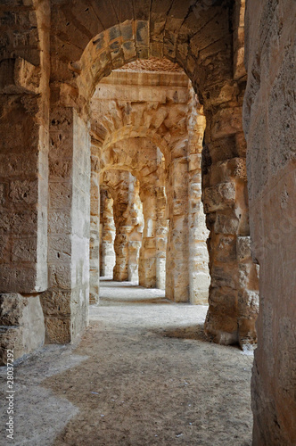 Fototapeta na wymiar Passage in ancient Roman Amphitheater