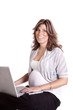 © Poulsons Photography - pregnant hands on computer