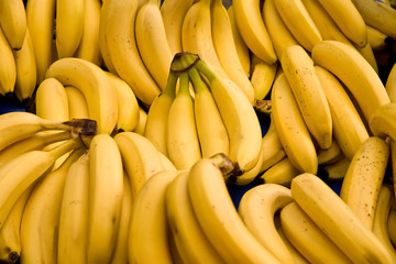 Bunch Of Ripe Bananas At A Street Market In Istanbul, Turkey.