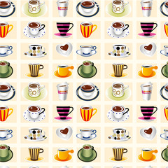 Wall Mural - seamless coffee pattern