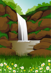 Wall Mural - beautiful waterfall