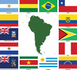 South America Vector Flags and Maps