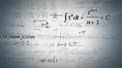 Scientific background with different formulas