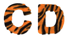 Tiger Fell C And D Letters Isolated