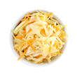 Bowl of coleslaw from above