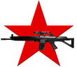 Roter Stern mit Maschinengewehr - Ähnlich RAF-Symbol