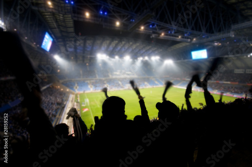 Naklejka - mata magnetyczna na lodówkę Fani na stadionie piłkarskim